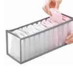 11 Grids Storage Box Wardrobe Drawer Organizer Underwear Socks Belts and Ties Separator Foldable Drawer Organizer Gray