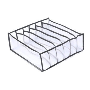 6 Grids Storage Box Wardrobe Drawer Organizer Leggings T-shirts and Bras Separator Foldable Drawer Organizer Gray