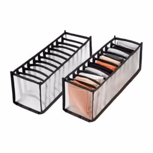 11 Grids Storage Box Wardrobe Drawer Organizer Underwear Socks Belts and Ties Separator Foldable Drawer Organizer Black