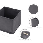 15 CM Drawer Storage Fabric Bin for Nursery Foldable Drawer Storage Box Space Saving Lightweight Wardrobe Organizer for Makeup Accessories Ties Socks Gray - Image 4