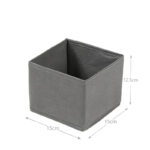 15 CM Drawer Storage Fabric Bin for Nursery Foldable Drawer Storage Box Space Saving Lightweight Wardrobe Organizer for Makeup Accessories Ties Socks Gray - Image 3