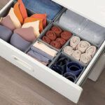 15 CM Drawer Storage Fabric Bin for Nursery Foldable Drawer Storage Box Space Saving Lightweight Wardrobe Organizer for Makeup Accessories Ties Socks Gray - Image 2