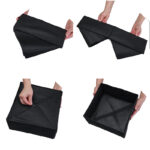 29 CM Drawer Storage Fabric Bin for Nursery Foldable Drawer Storage Box Space Saving Lightweight Wardrobe Organizer for Bras and Clothing Black - Image 4