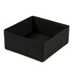 29 CM Drawer Storage Fabric Bin for Nursery Foldable Drawer Storage Box Space Saving Lightweight Wardrobe Organizer for Bras and Clothing Black