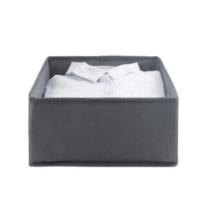 29 CM Drawer Storage Fabric Bin for Nursery Foldable Drawer Storage Box Space Saving Lightweight Wardrobe Organizer for Bras and Clothing Gray