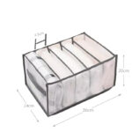 5 Grids Storage Box Wardrobe Drawer Organizer with Handles Leggings T-Shirts and Bra Separator Foldable Drawer Organizer Gray - Image 3