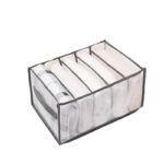 5 Grids Storage Box Wardrobe Drawer Organizer with Handles Leggings T-Shirts and Bra Separator Foldable Drawer Organizer Gray