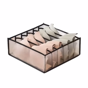 6 Grids Storage Box Wardrobe Drawer Organizer Leggings T-Shirts and Bras Separator Foldable Drawer Organizer Black