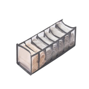 7 Grids Storage Box Wardrobe Drawer Organizer Underwear Socks Belts and Ties Separator Foldable Drawer Organizer Gray