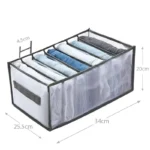 7 Grids Storage Box Wardrobe Drawer Organizer with Handles T-Shirts Jeans and Bras Separator Foldable Drawer Organizer Gray - Image 3