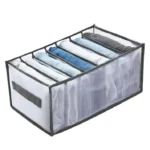 7 Grids Storage Box Wardrobe Drawer Organizer with Handles T-Shirts Jeans and Bras Separator Foldable Drawer Organizer Gray