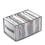 9 Grids Storage Box Wardrobe Drawer Organizer with Handles Leggings T-Shirts and Bra Separator Foldable Drawer Organizer Gray