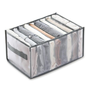 9 Grids Storage Box Wardrobe Drawer Organizer with Handles Leggings T-Shirts Jeans and Bra Separator Foldable Drawer Organizer Gray