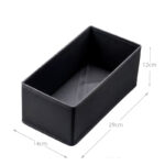 29 CM X 14 CM Drawer Storage Fabric Bin for Nursery Foldable Drawer Storage Box Space Saving Wardrobe Organizer for Underwears Belts Shirts Ties Black - Image 3