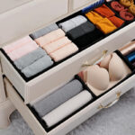 29 CM Drawer Storage Fabric Bin for Nursery Foldable Drawer Storage Box Space Saving Lightweight Wardrobe Organizer for Bras and Clothing Black - Image 2