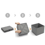 Set of 6 Drawer Storage Box Foldable Wardrobe Organizer Boxes Multipurpose Storage Organizer Bin for Shirts Underwear Ties and Bras Gray - Image 4