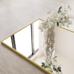 160 CM Full Length Mirror with Stand Rectangular Mirrors with Aluminum Frame Standing Floor Mirror Hanging or Leaning Against Wall Gold - Image 4