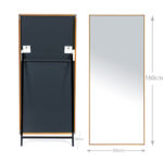 160 CM Full Length Mirror with Stand Rectangular Mirrors with Aluminum Frame Standing Floor Mirror Hanging or Leaning Against Wall Gold - Image 3