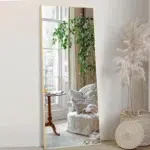 172 CM Full Length Mirror with Stand Rectangular Mirrors with Aluminum Frame Standing Floor Mirror Hanging or Leaning Against Wall Gold