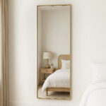 160 CM Full Length Mirror with Stand Rectangular Mirrors with Aluminum Frame Standing Floor Mirror Hanging or Leaning Against Wall Gold