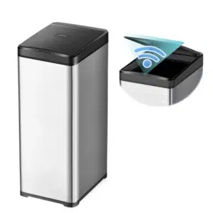 50 L Stainless Steel Essential Recycling Touch Bin with Lid Garbage bin Smart Sensor Bathroom Trash Can Silver