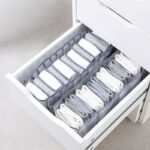11 Grids Storage Box Wardrobe Drawer Organizer Underwear Socks Belts and Ties Separator Foldable Drawer Organizer Gray - Image 2