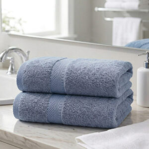 160 CM X 80 CM Thick 100 % Cotton Bath Towel Soft Quality Absorbent Oversized Towel for Household Use Beach and Swimming Pool 1 Piece Blue