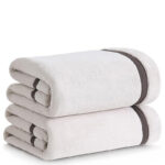160 CM X 80 CM Thick 100 % Cotton Bath Towel Soft Quality Absorbent Oversized Towel for Household Use Beach and  Swimming Pool 1 Piece White - Image 4