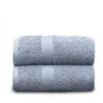 140 CM X 70 CM Thick 100 % Cotton Bath Towel Soft Quality Absorbent Towel for Daily Bathroom Use 1 Piece Blue