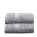 140 CM X 70 CM Thick 100 % Cotton Bath Towel Soft Quality Absorbent Towel for Daily Bathroom Use 1 Piece Gray